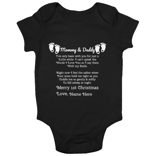 Mommy And Daddy 1st Christmas Baby Onesie