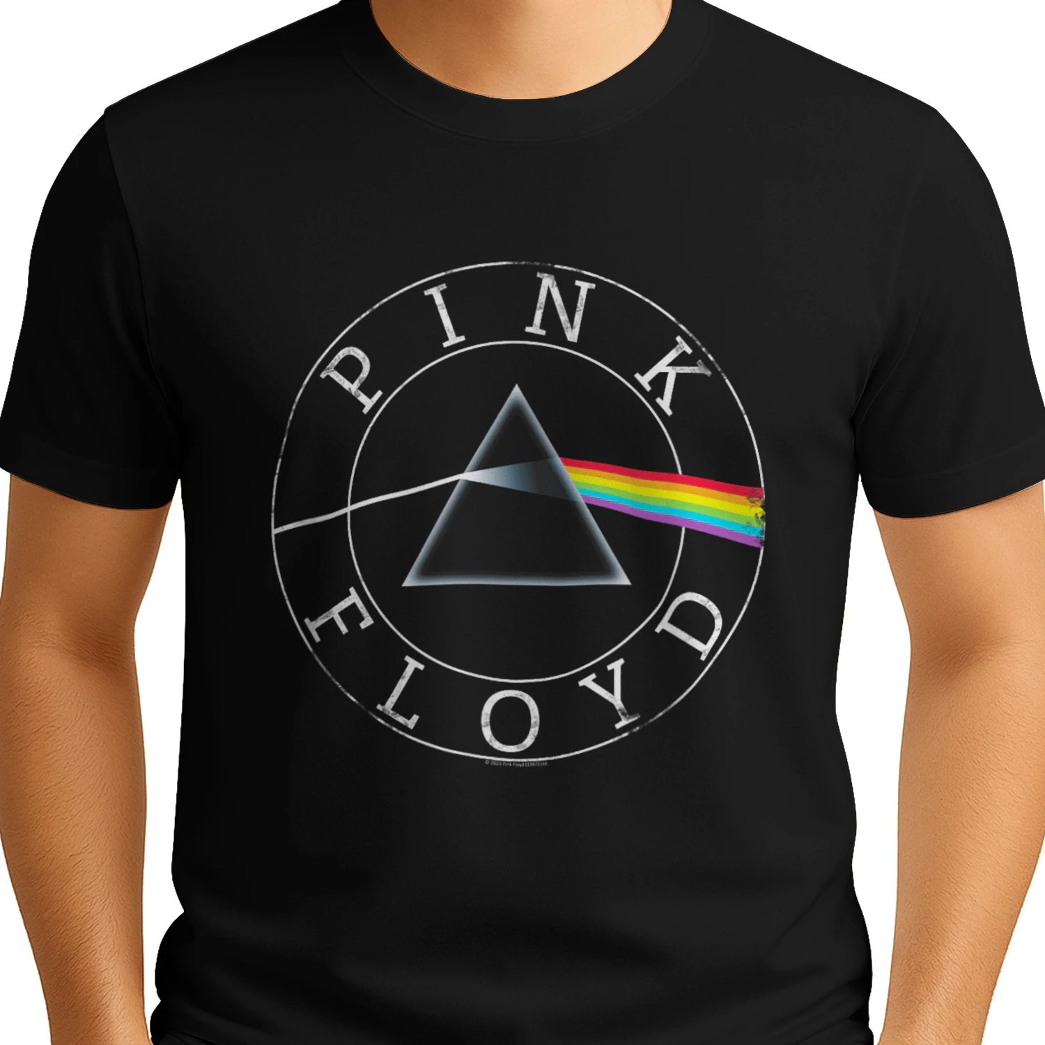 Official Pink Floyd Prism Circle Logo Rock Band Music Retro T-Shirt