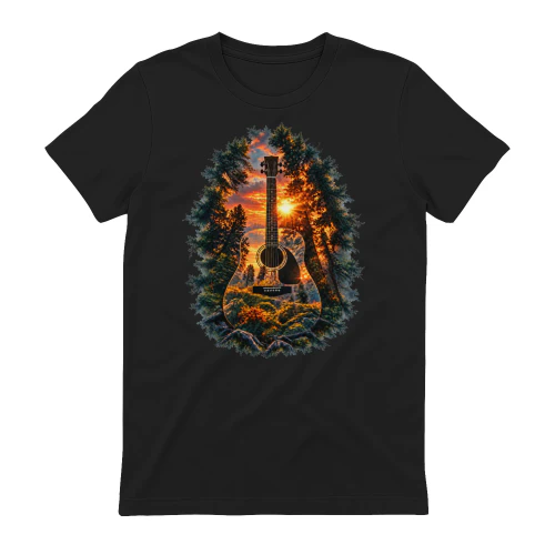 Guitar Fiery Sunset Forest