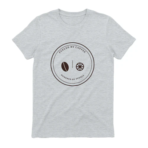 Coffee Cycling T-Shirt – Fueled by Coffee Retro Badge