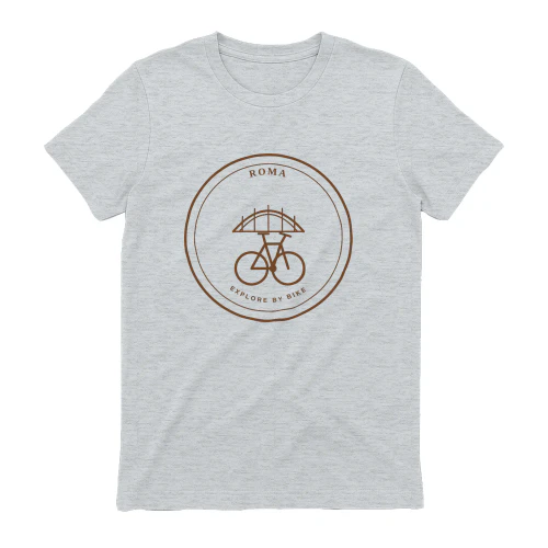 Rome Cycling T-Shirt - Retro Bike Badge Tee for City Riders