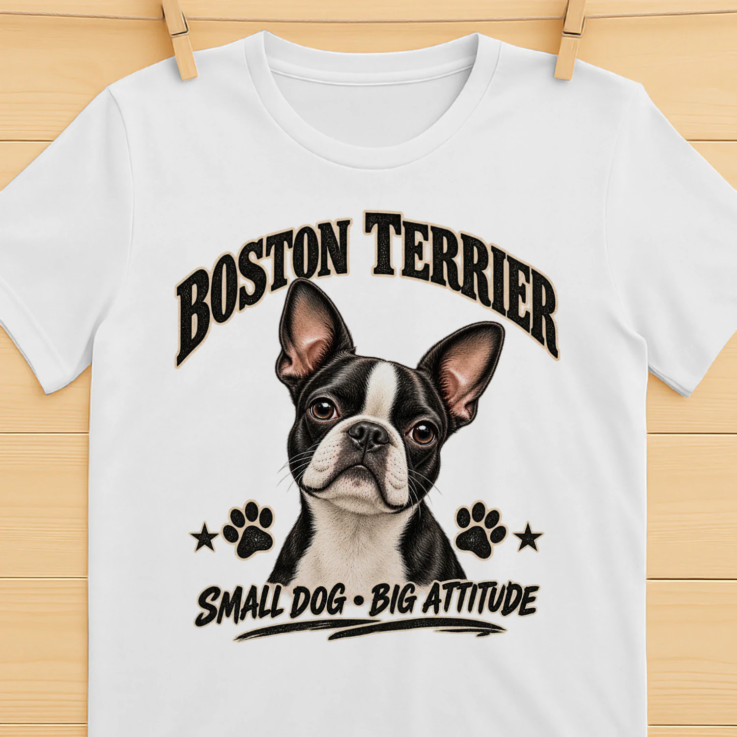 Boston Terrier Small Dog Big Attitude T-Shirt