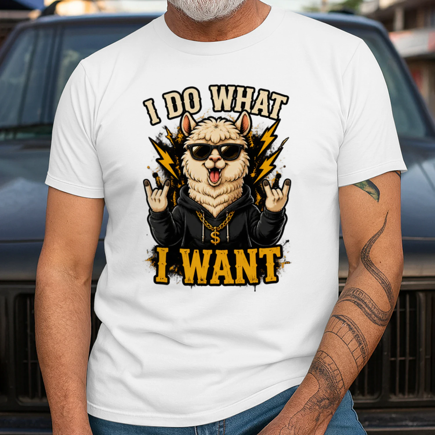 I Do What I Want Funny Llama Shirt, Cool Alpaca Rock Meme Tee, Rebel Animal Lover Graphic T Shirt