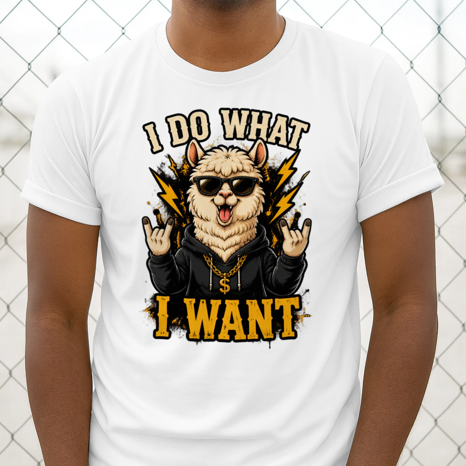 I Do What I Want Funny Llama Shirt, Cool Alpaca Rock Meme Tee, Rebel Animal Lover Graphic T Shirt
