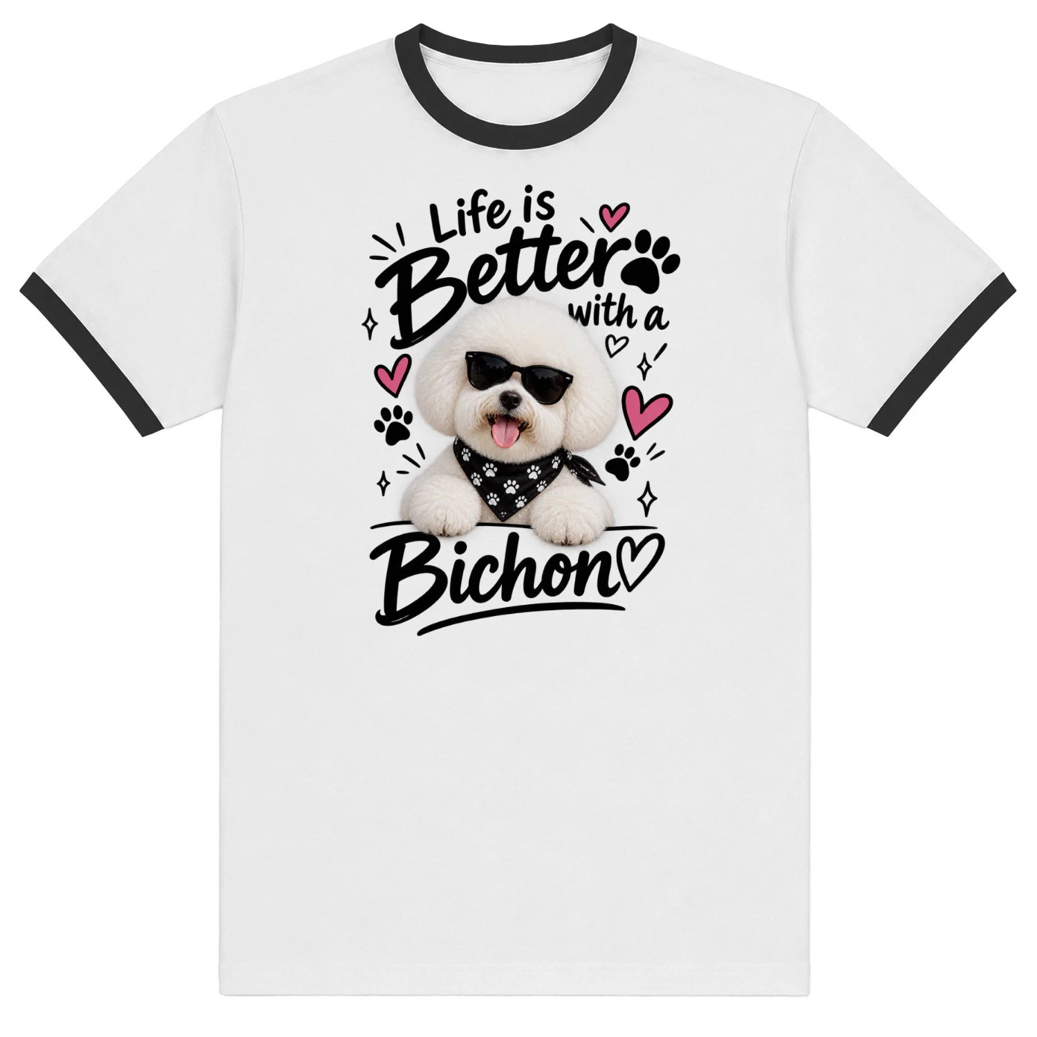 Bichon_Design_4200x4800_300DPI_Transparent-01Bichon Frise T-Shirt, Life Is Better With a Bichon, Cute Dog Lover Shirt