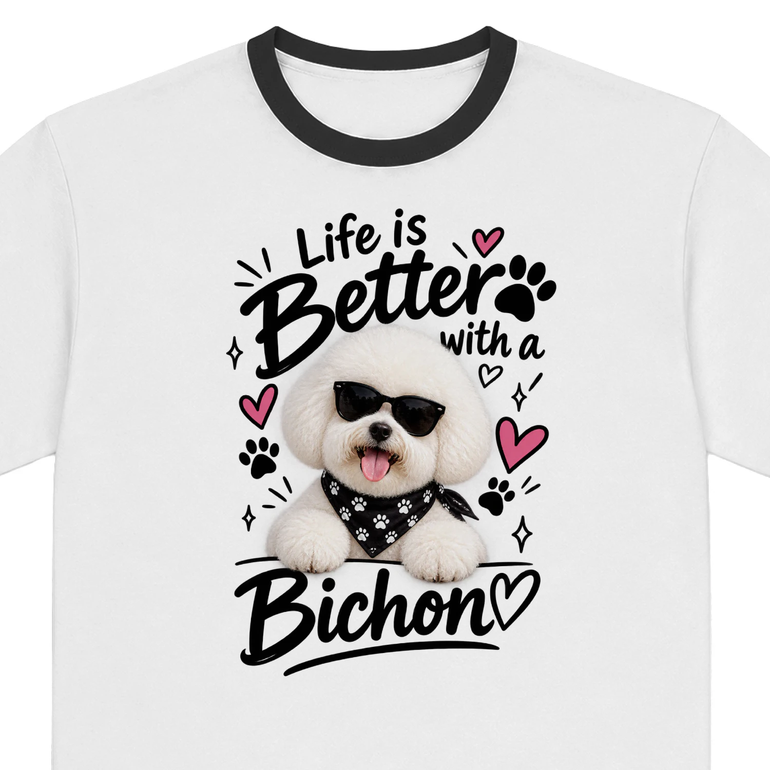 Bichon_Design_4200x4800_300DPI_Transparent-01Bichon Frise T-Shirt, Life Is Better With a Bichon, Cute Dog Lover Shirt
