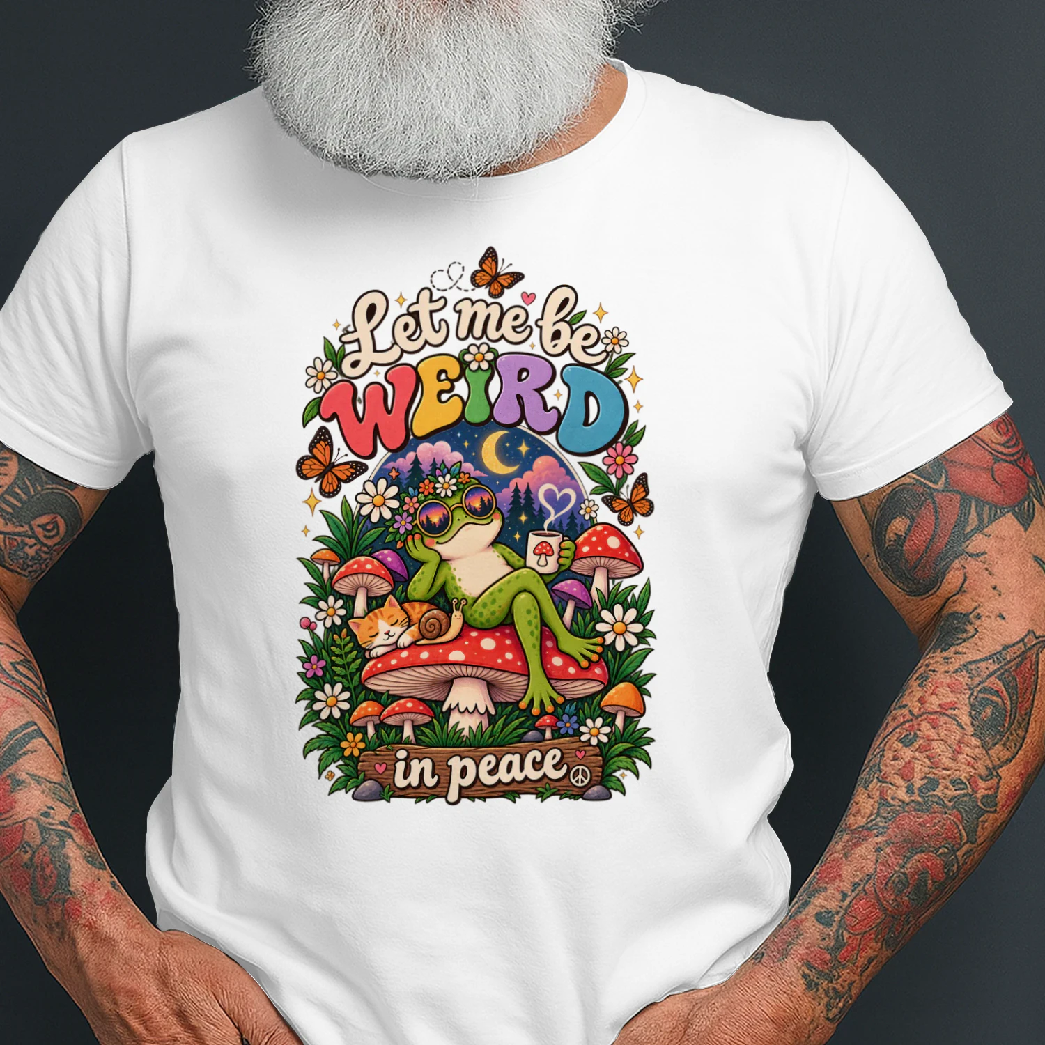 Let Me Be Weird in Peace Frog Mushroom T-Shirt