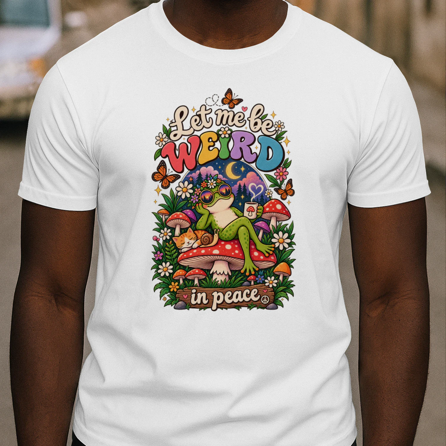 Let Me Be Weird in Peace Frog Mushroom T-Shirt
