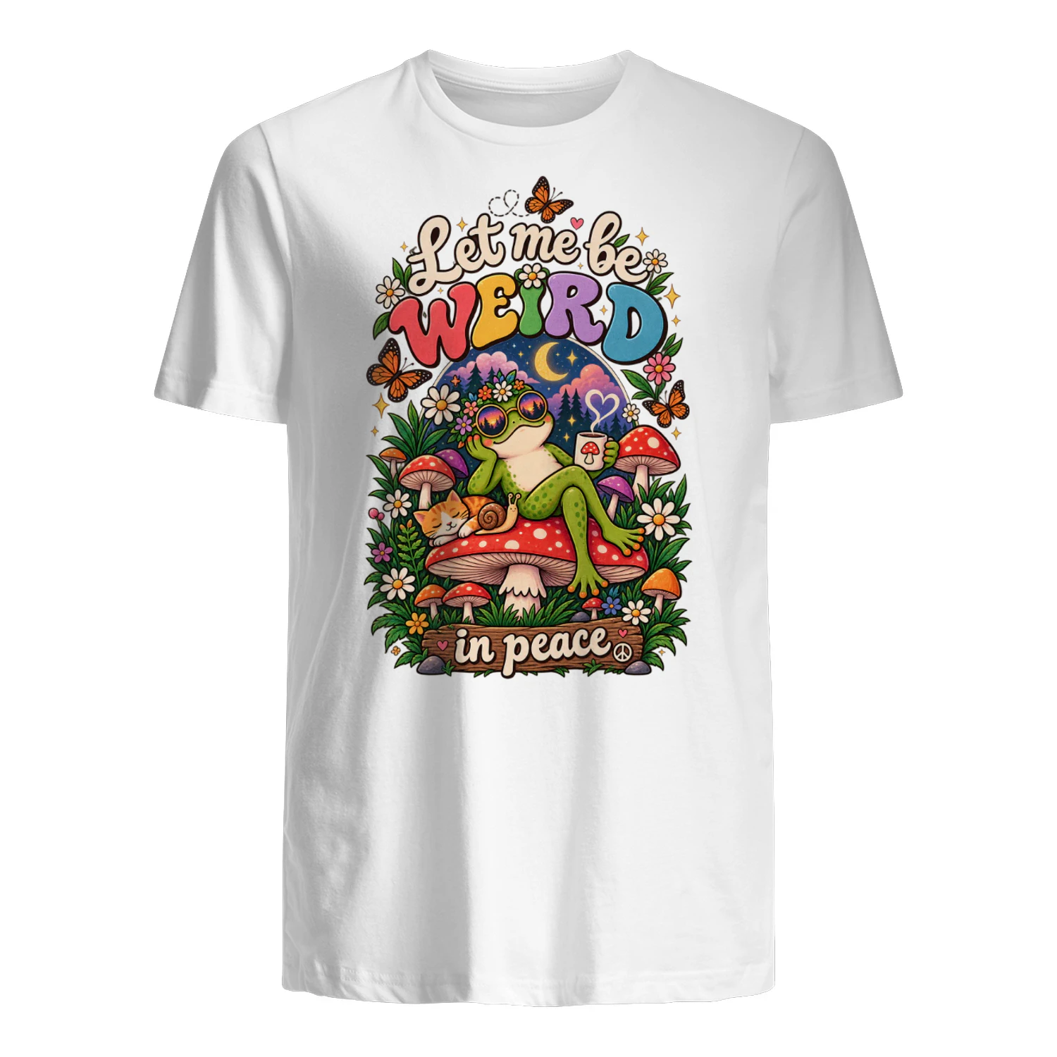 Let Me Be Weird in Peace Frog Mushroom T-Shirt
