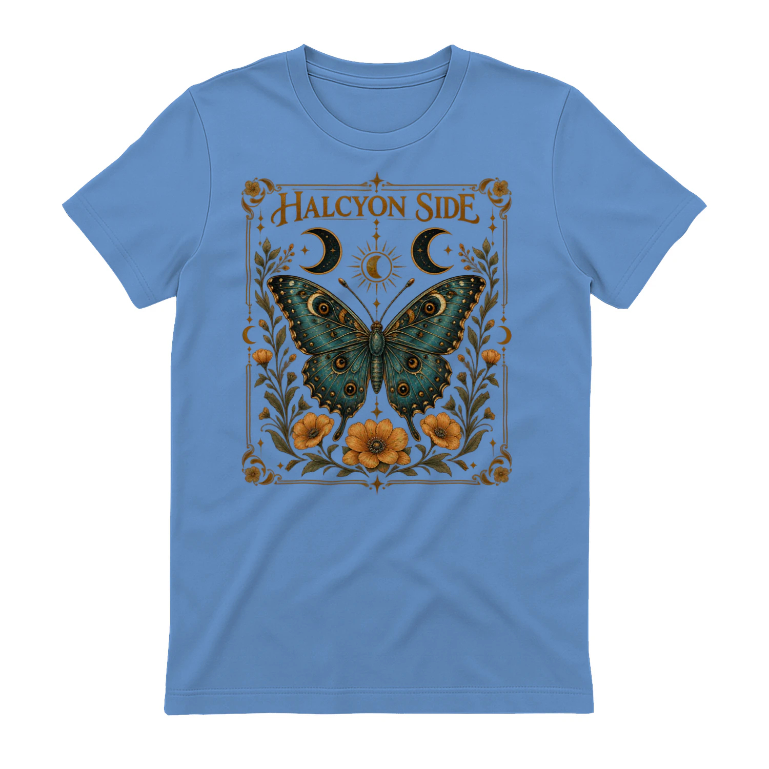 Mystical Butterfly Vintage T-Shirt – Celestial Boho Botanical Design