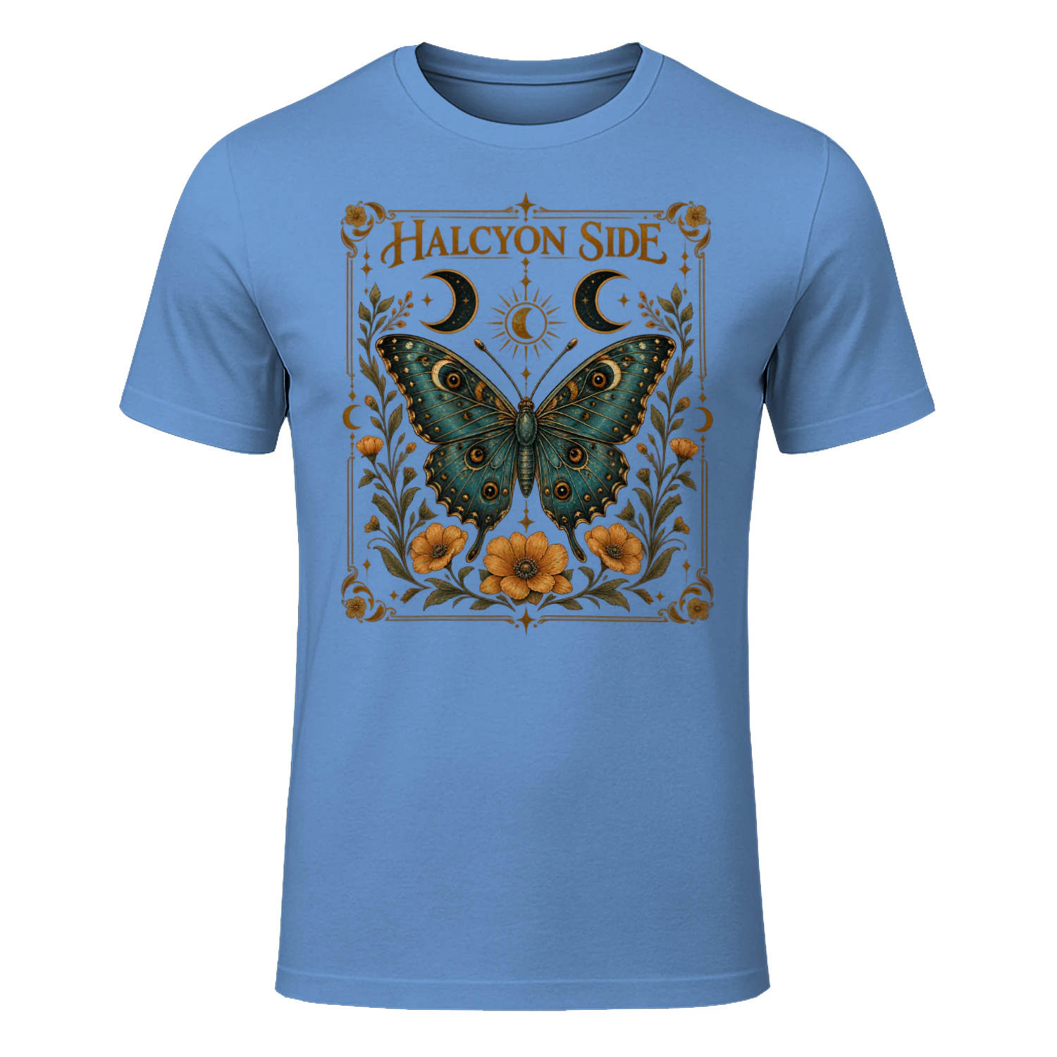 Mystical Butterfly Vintage T-Shirt – Celestial Boho Botanical Design