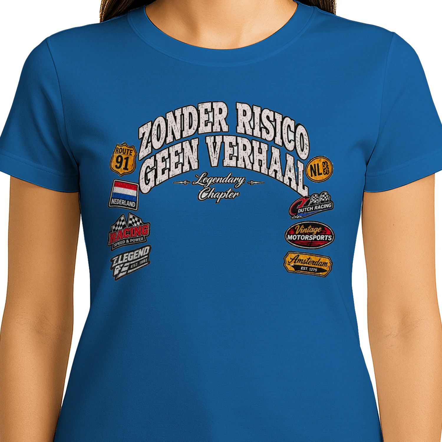 Zonder Risico Geen Verhaal T-Shirt – Vintage Dutch Racing Streetwear