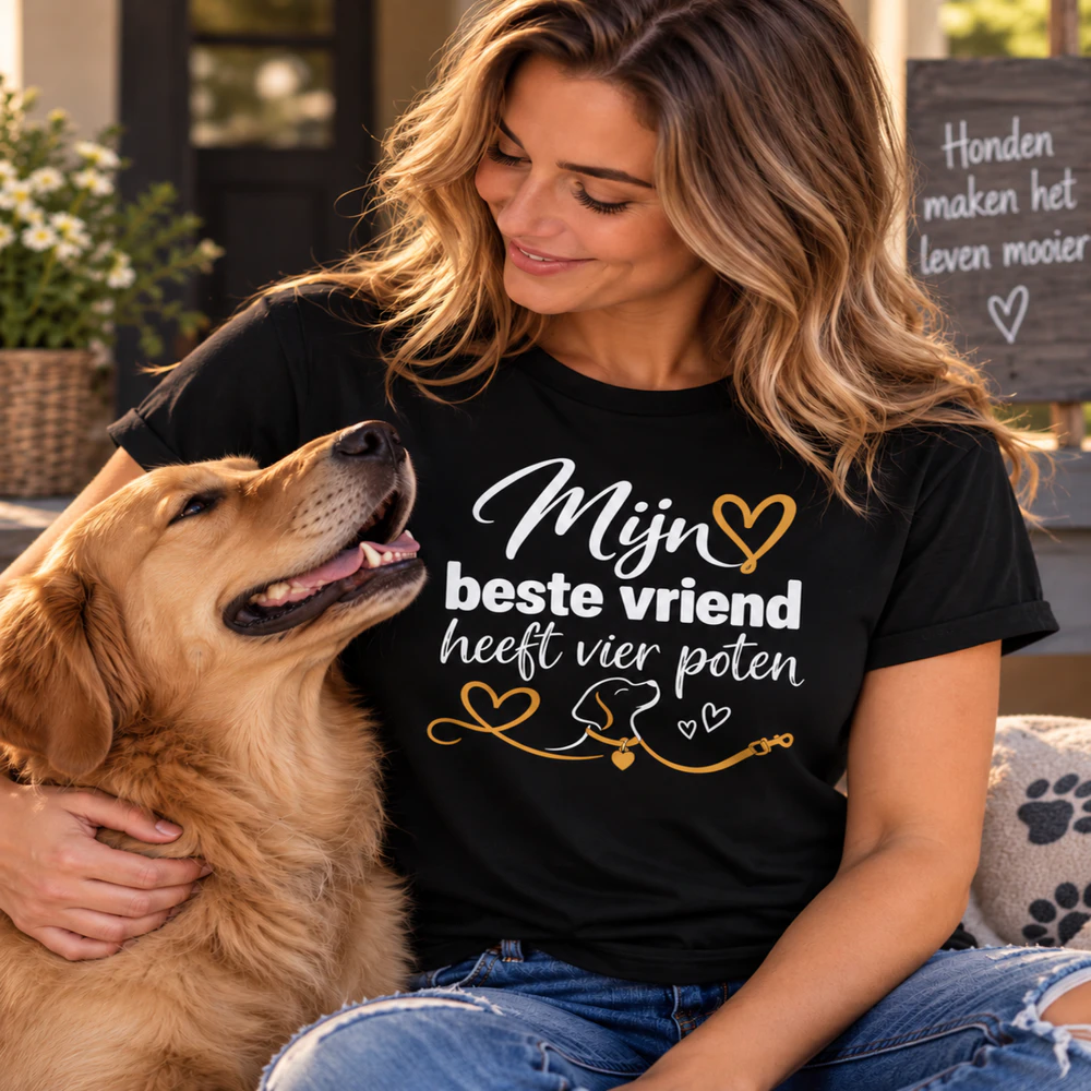 T-shirt voor hondenliefhebbers – Mijn beste vriend heeft vier poten