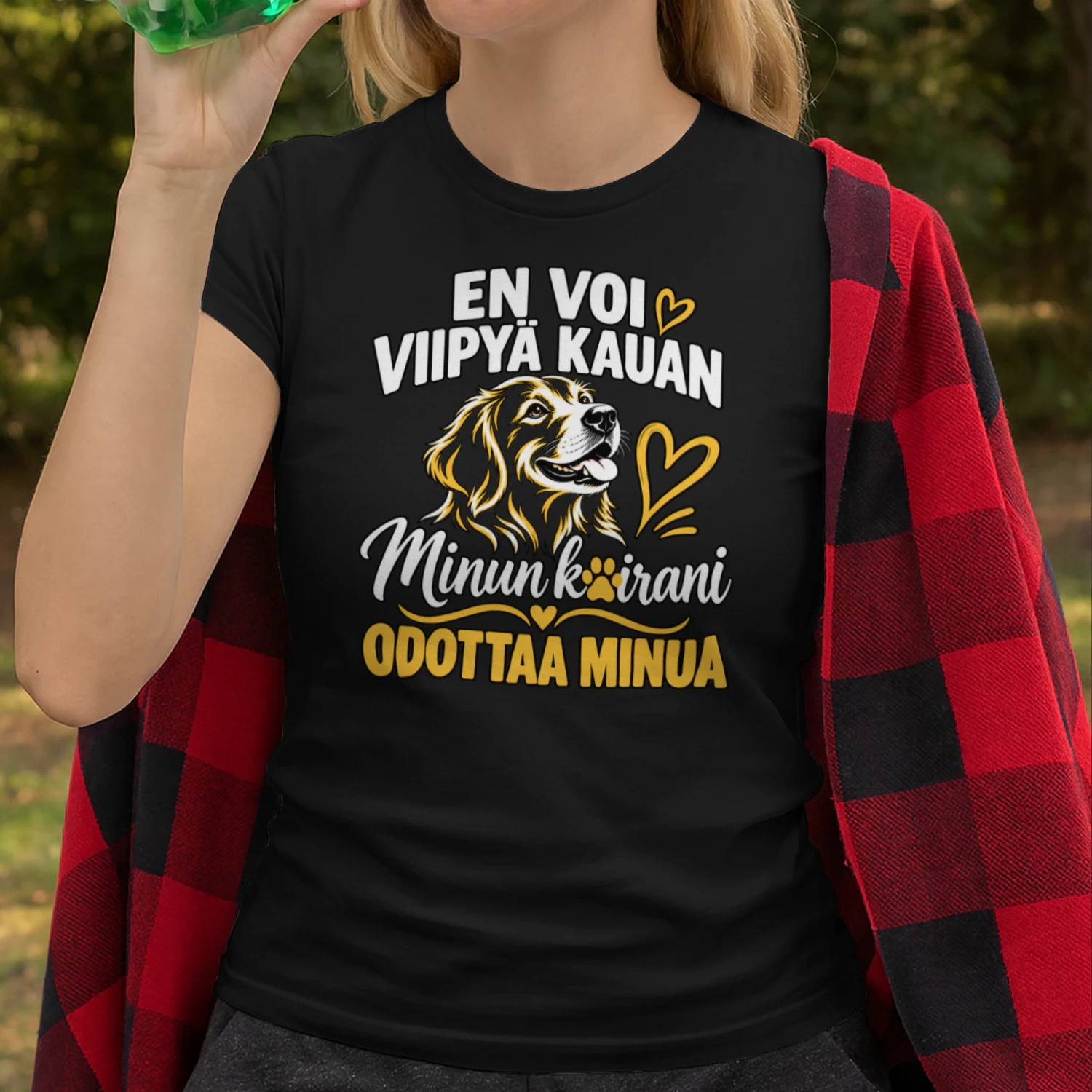 🐶❤️ En voi viipyä kauan – Koirani odottaa minua | Koiranystävän T-paita 🐾