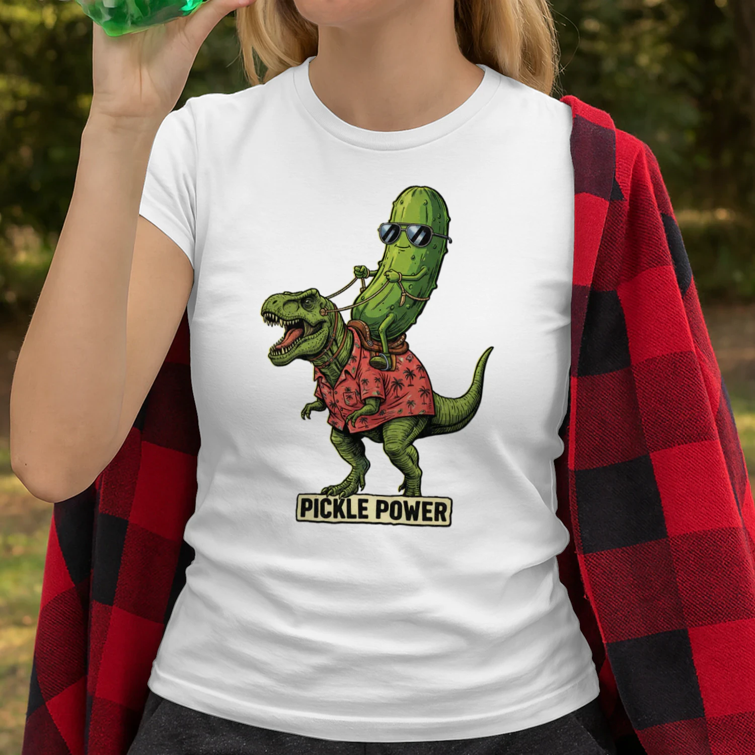 Pickle Riding a Dinosaur T-Rex 