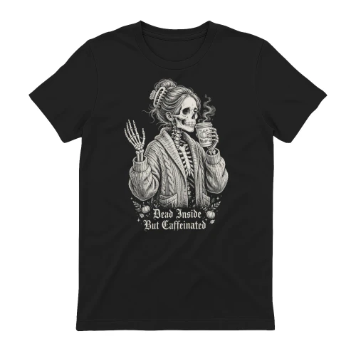 Messy Bun Drinking Coffee for Women Never Better Skeleton