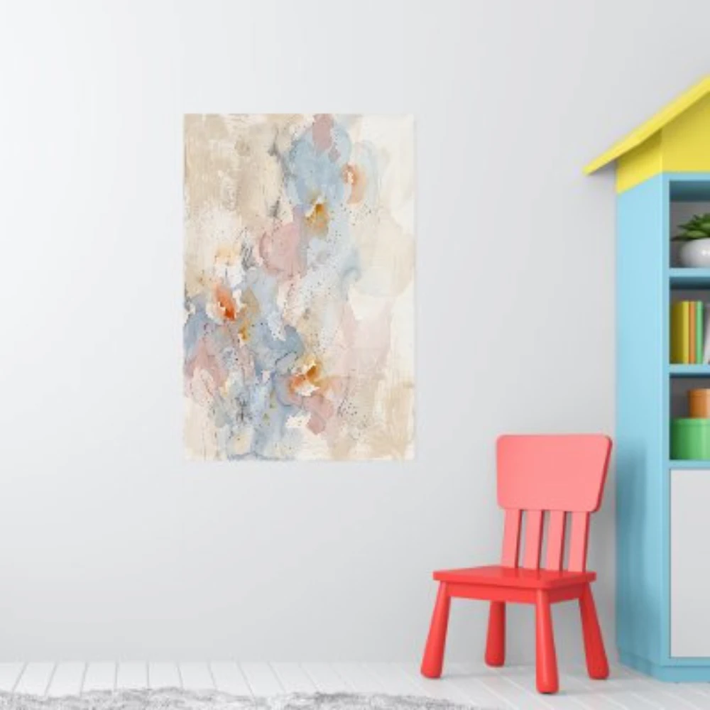 Dreamy Pastel Watercolor Floral, Blue Blush Peach