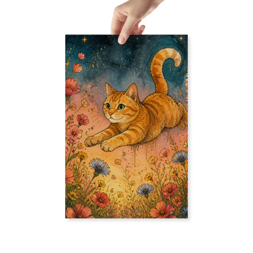 Ginger Cat Watercolor Decor