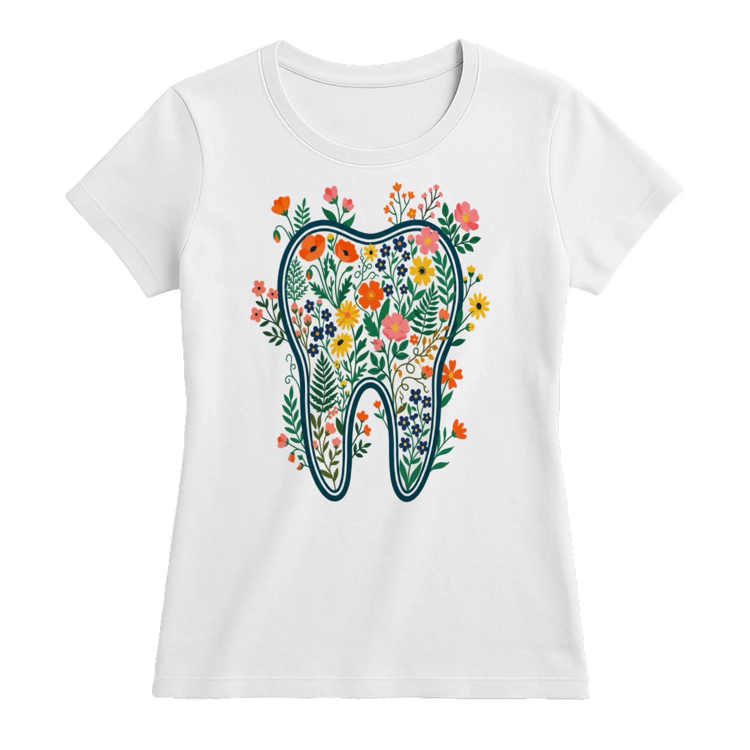 Floral Tooth T-Shirt | Colorful Dentist Gift Shirt