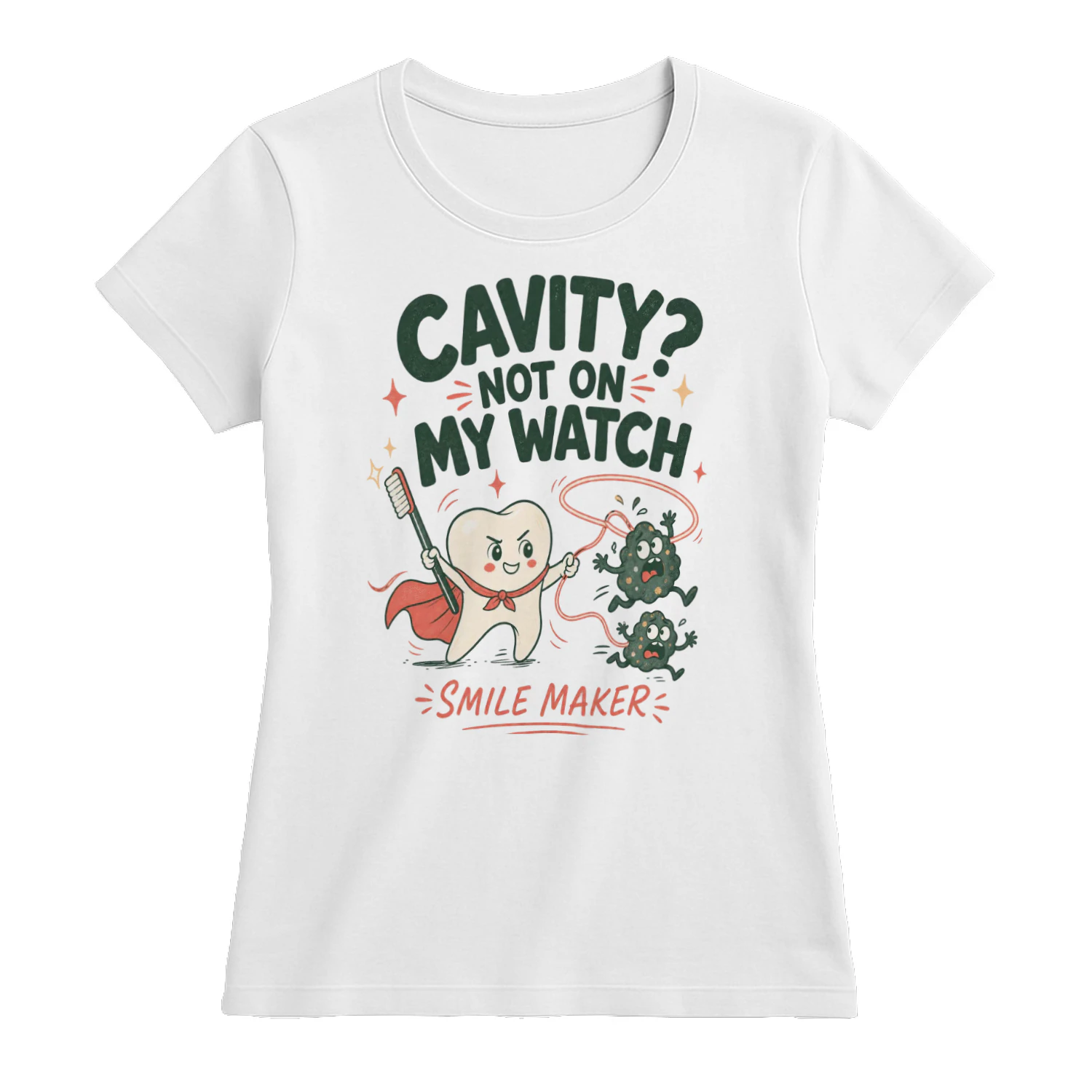 Funny Superhero Tooth Shirt | Cavity Not On My Watch Dental Gift