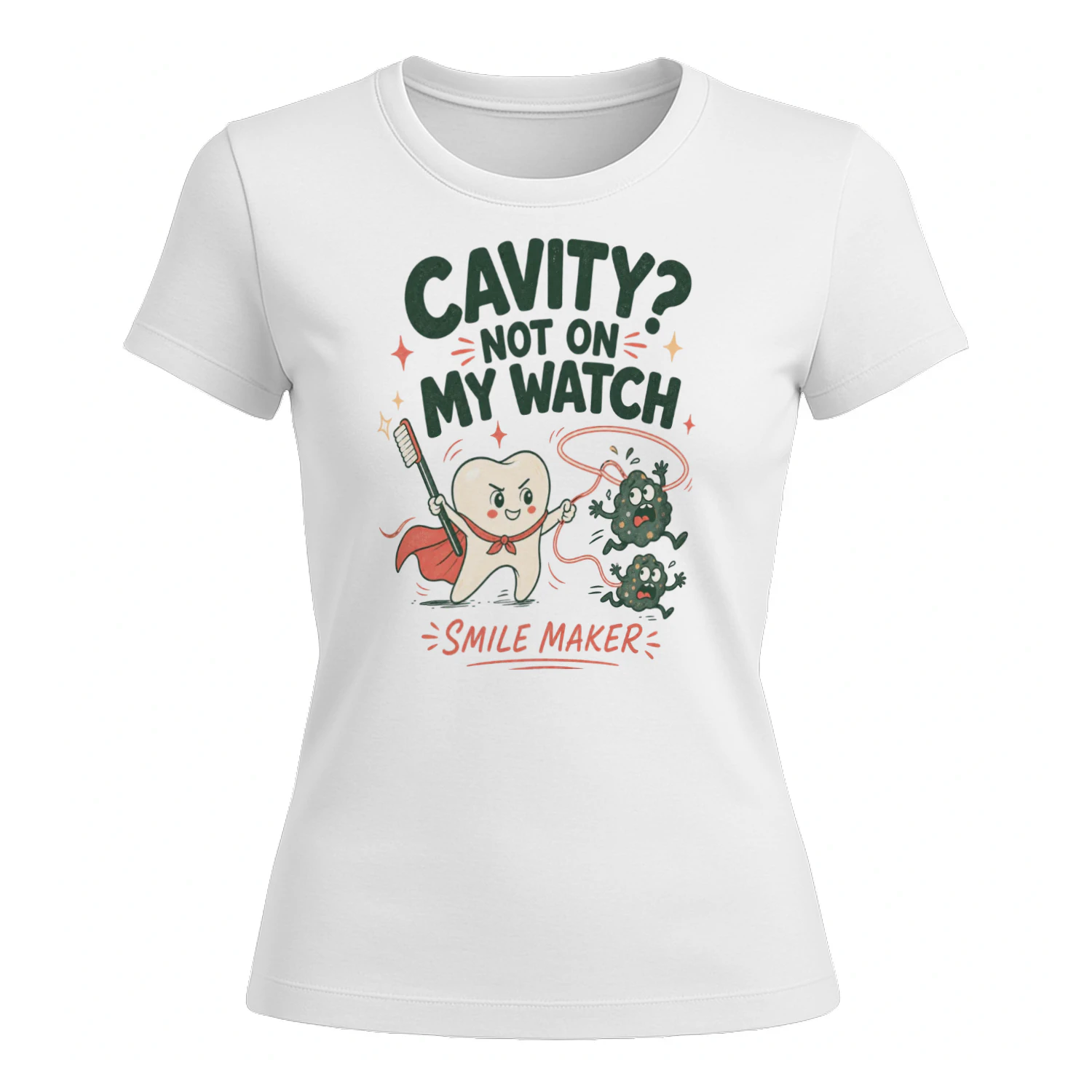 Funny Superhero Tooth Shirt | Cavity Not On My Watch Dental Gift