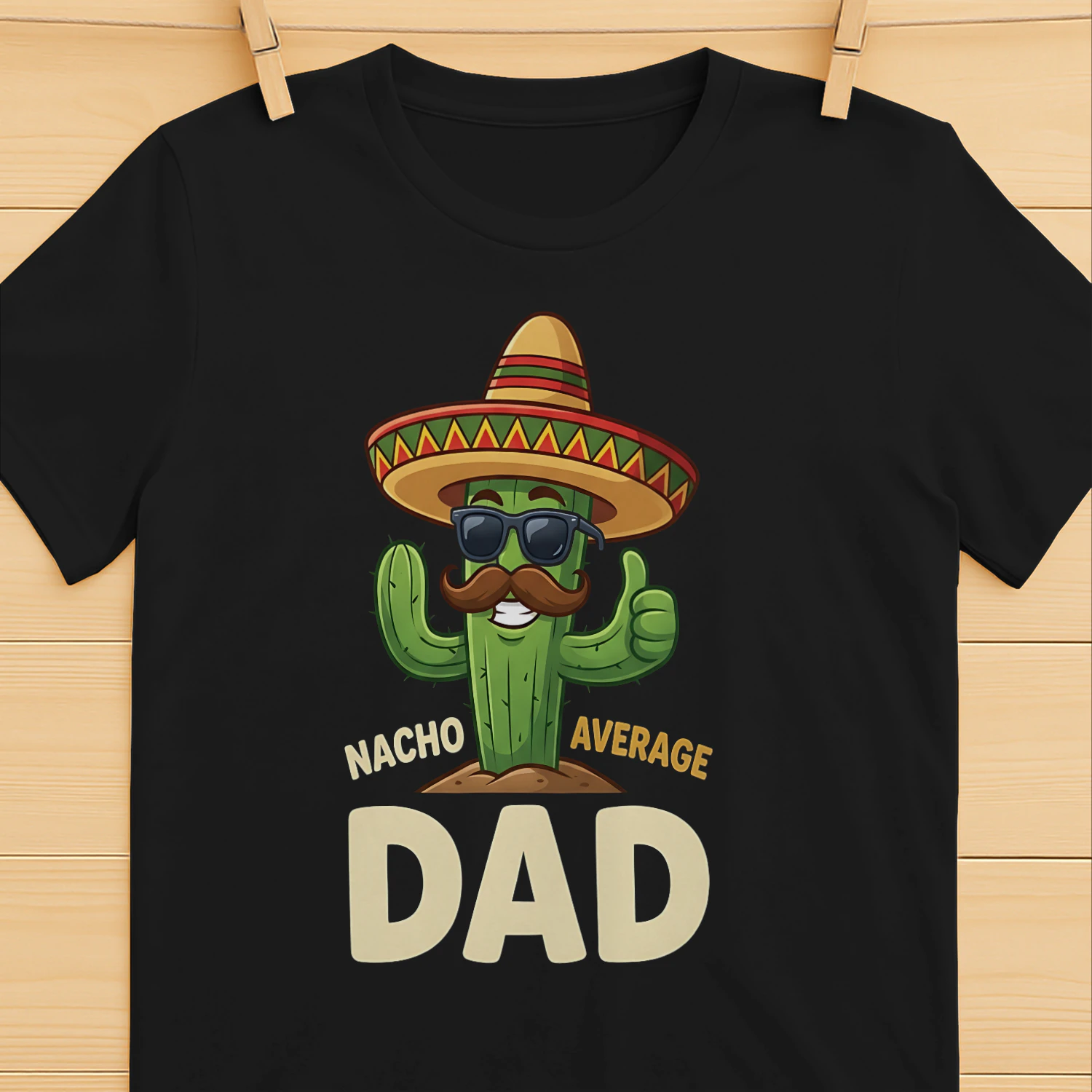 Funny Dad T-Shirt,Nacho Average Dad ,Cactus Mustache Cactus Shirt for Dad, Father's Day Gift for Father, Funny Gift for Men