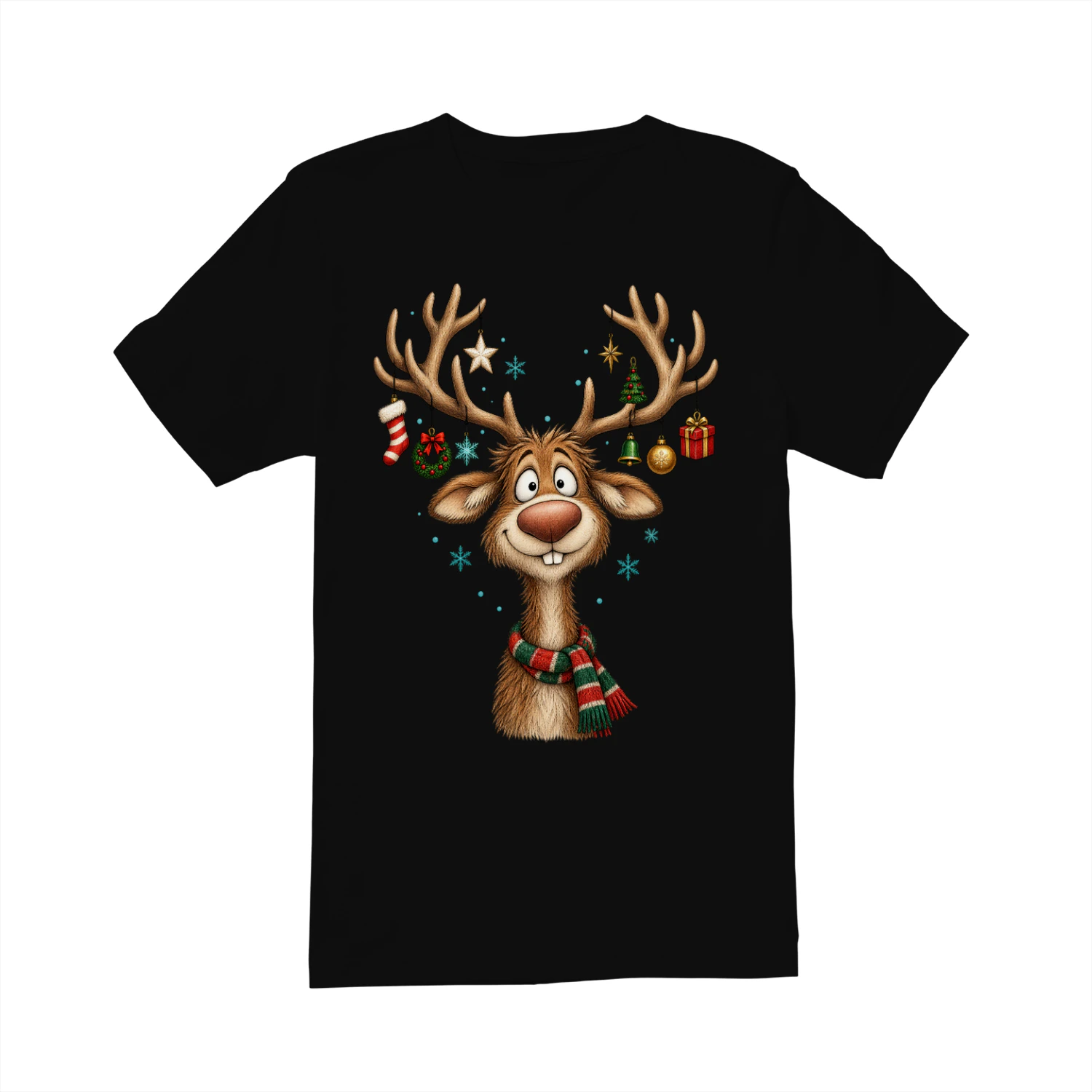 Funny Reindeer Christmas Shirt, Comfort Colors Cute Reindeer Tee, Vintage Holiday T-Shirt, Women’s Christmas Gift, Xmas Family Shirt