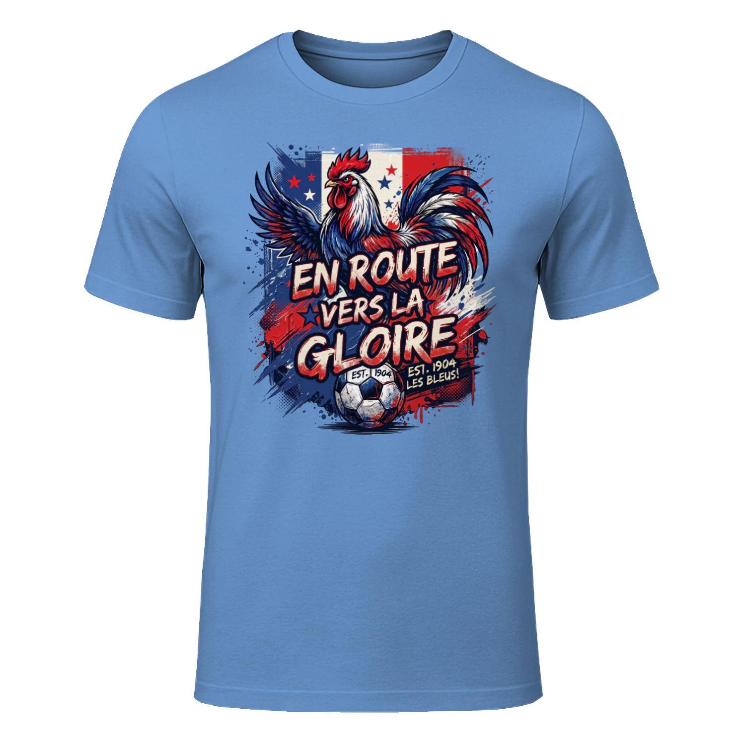 T-Shirt Coq Français Vintage | Supporter de l'Équipe de France | Maillot Style Foot Rétro