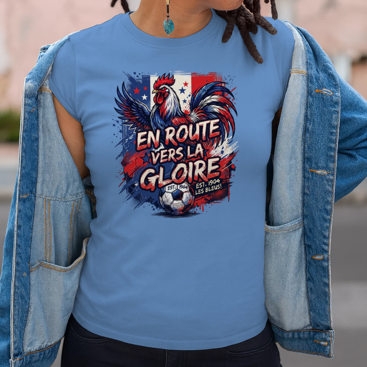 T-Shirt Coq Français Vintage | Supporter de l'Équipe de France | Maillot Style Foot Rétro