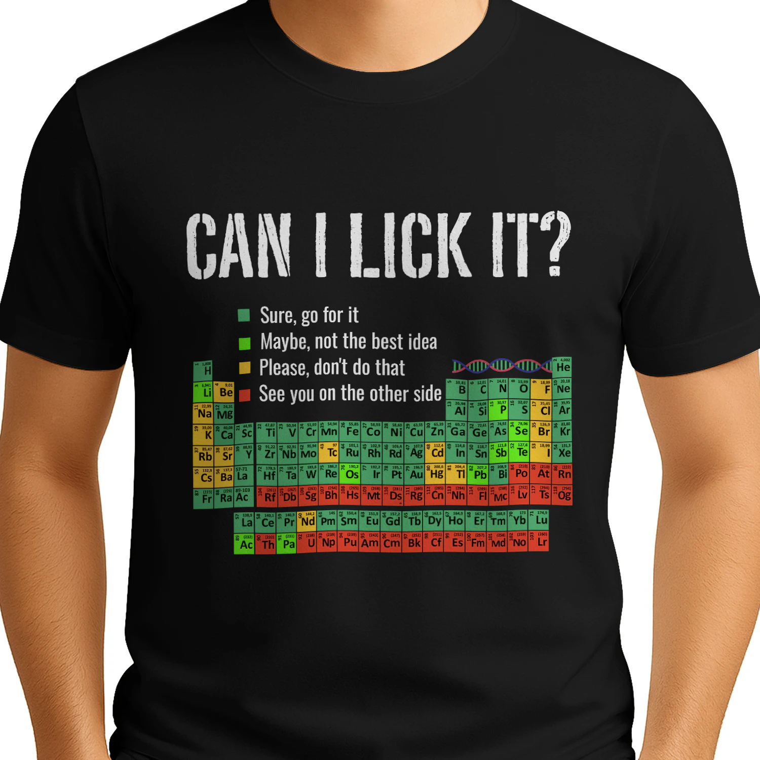 Shirt - | Can I Lick It? Periodic Table Funny Design