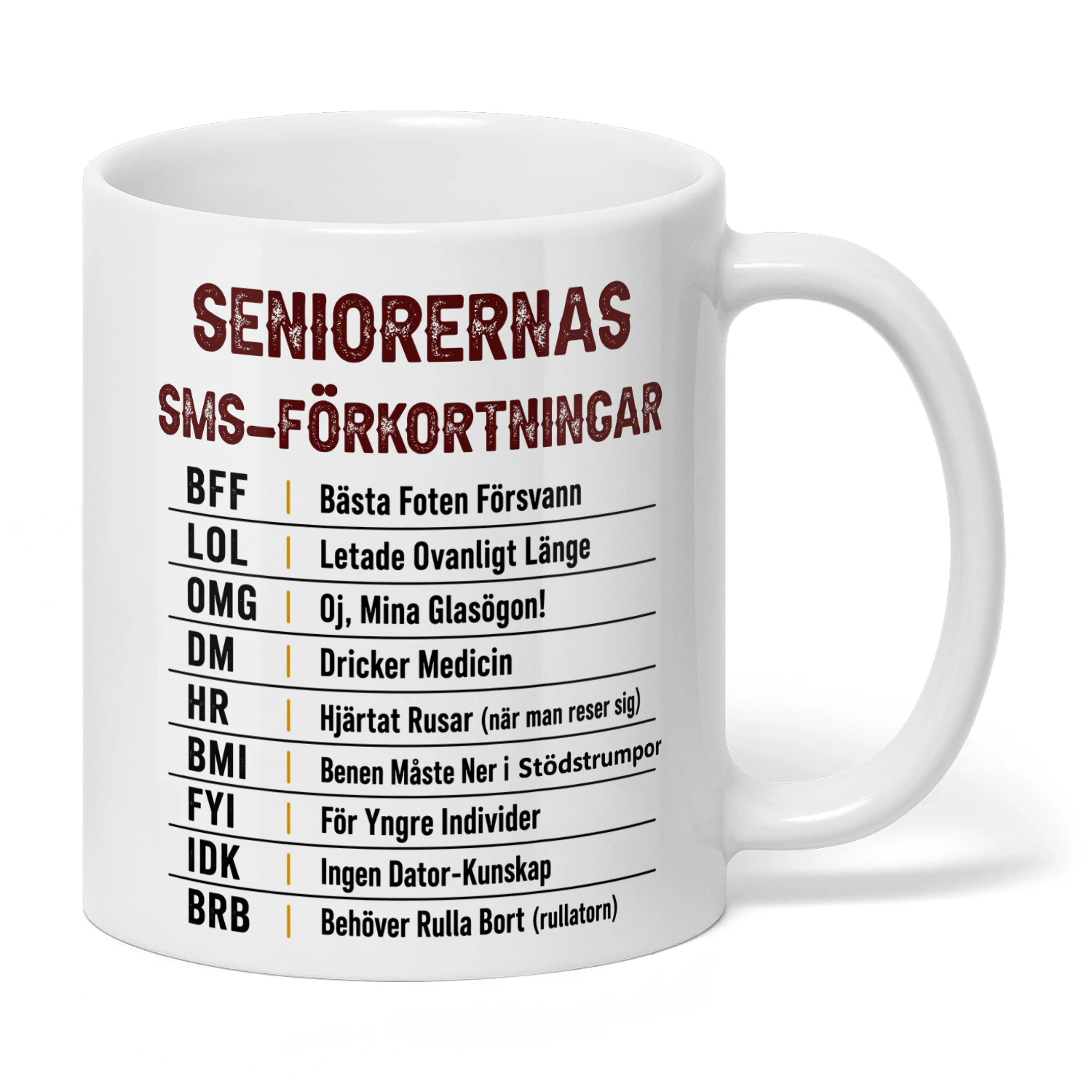 SENIORERNAS SMS-FÖRKORTNINGAR
