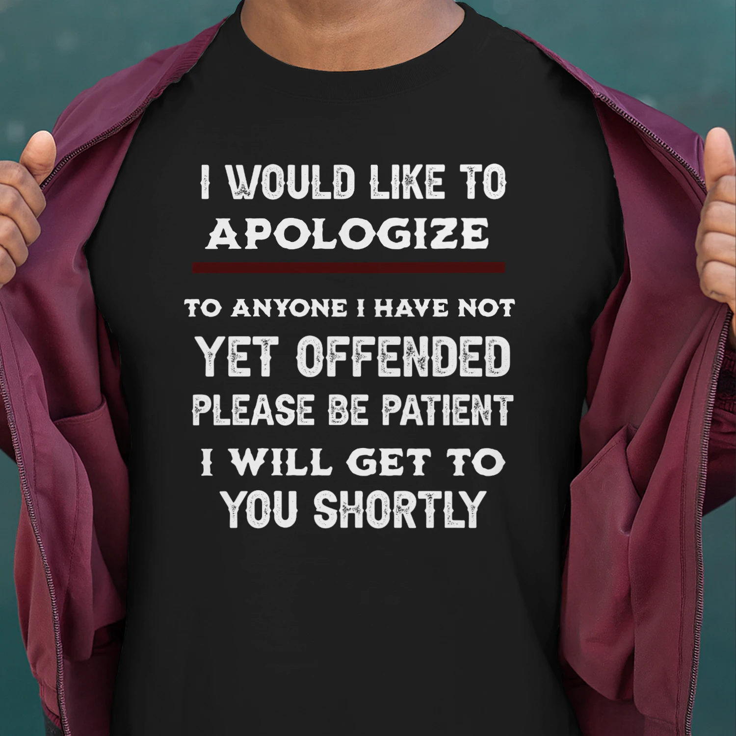 I WOULD LIKE TO APOLOGIZE