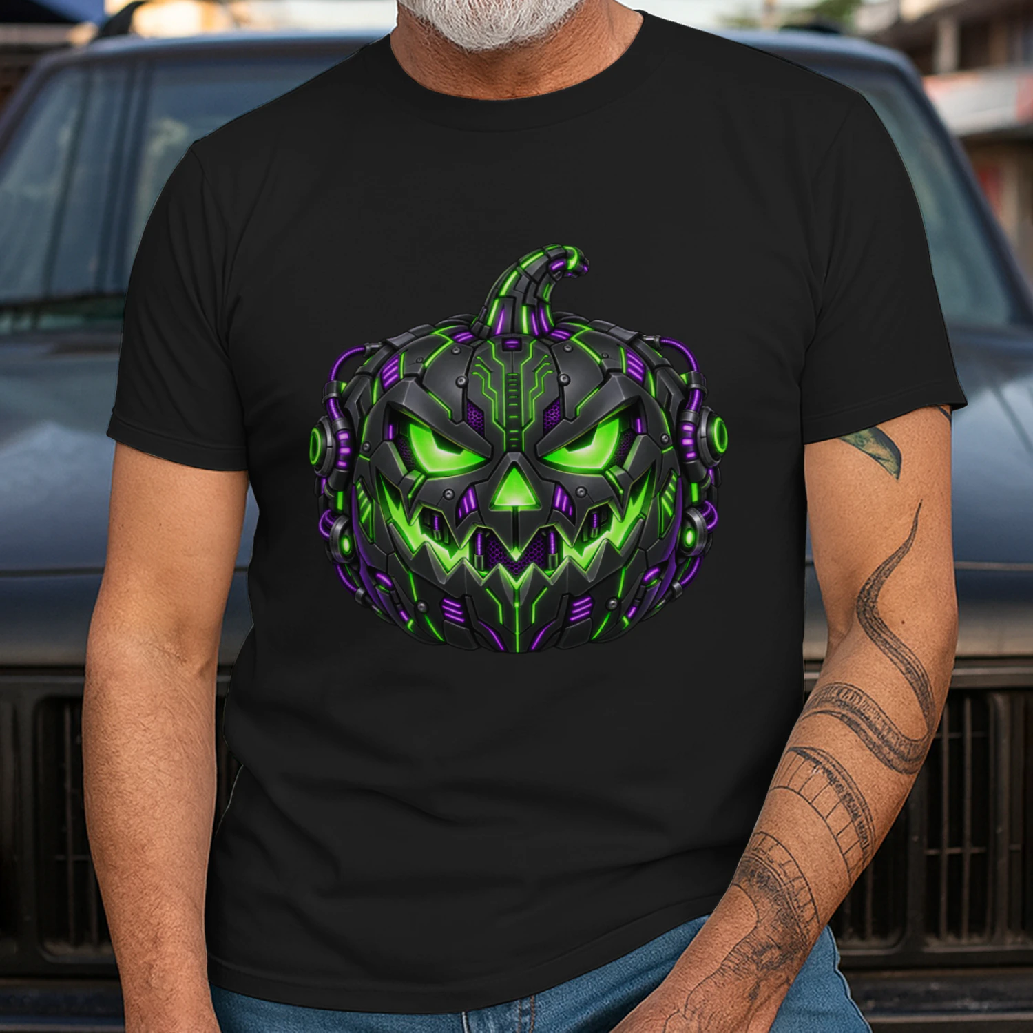 CYBER PUMPKIN OVERDRIVE – Unisex Premium T-Shirt