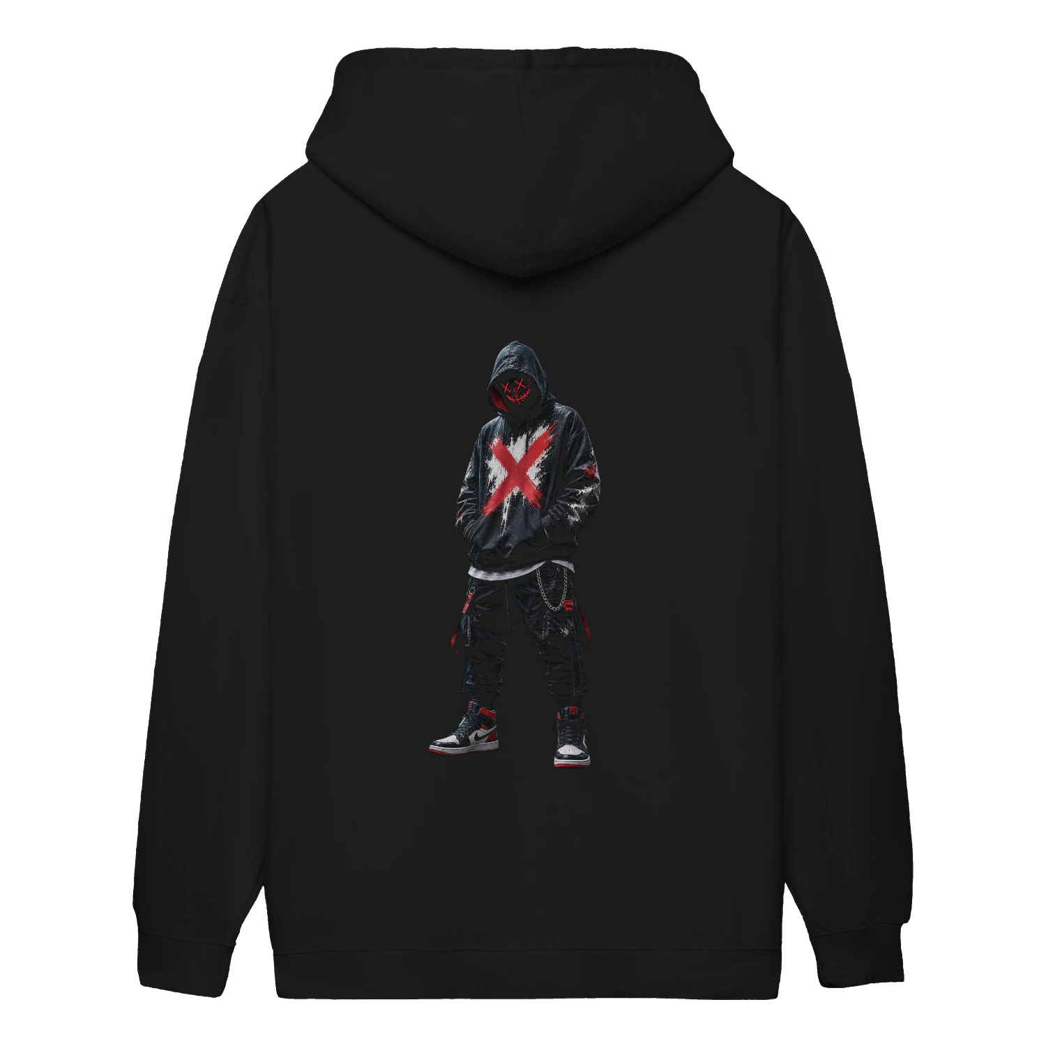 Cyberpunk Red X Techwear Hoodie - Neon Mask Urban Streetwear