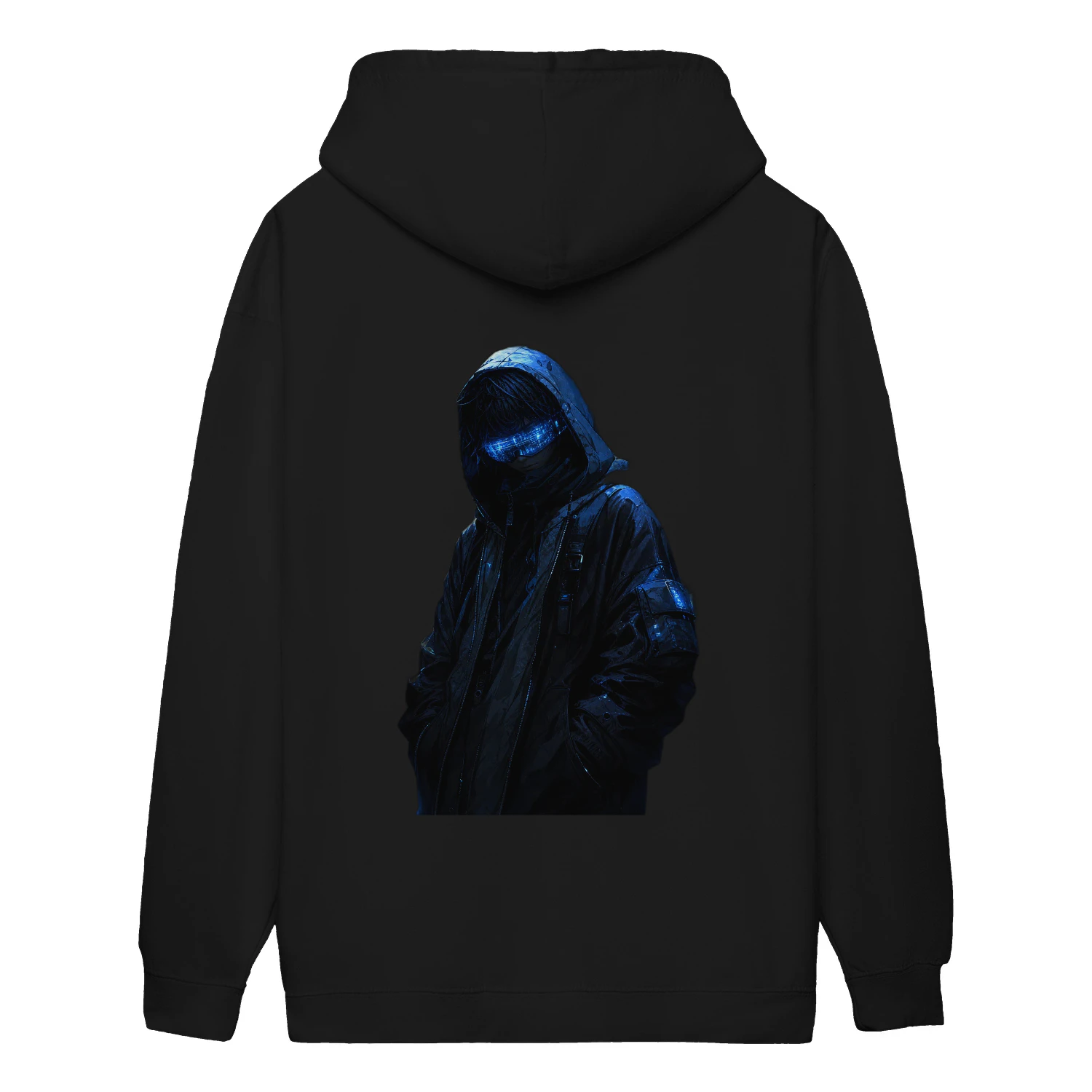 Blue Hacker Hoodie – Cyberpunk Streetwear