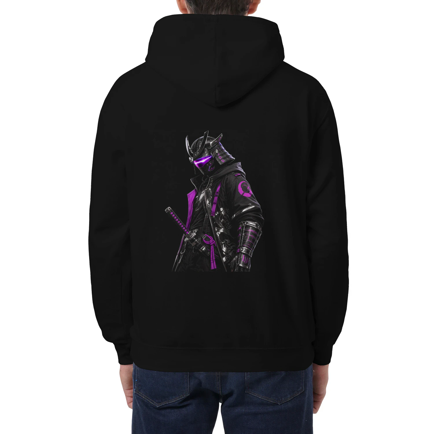 Cyberpunk Samurai Techwear Hoodie - Neon Ronin Urban Streetwear