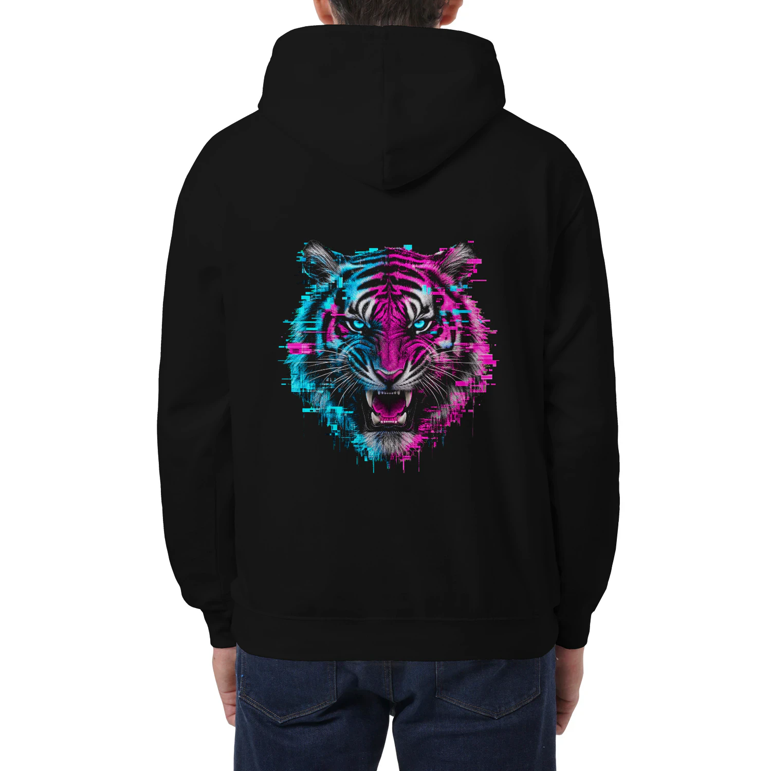 Glitch Tiger Hoodie – Cyberpunk Streetwear