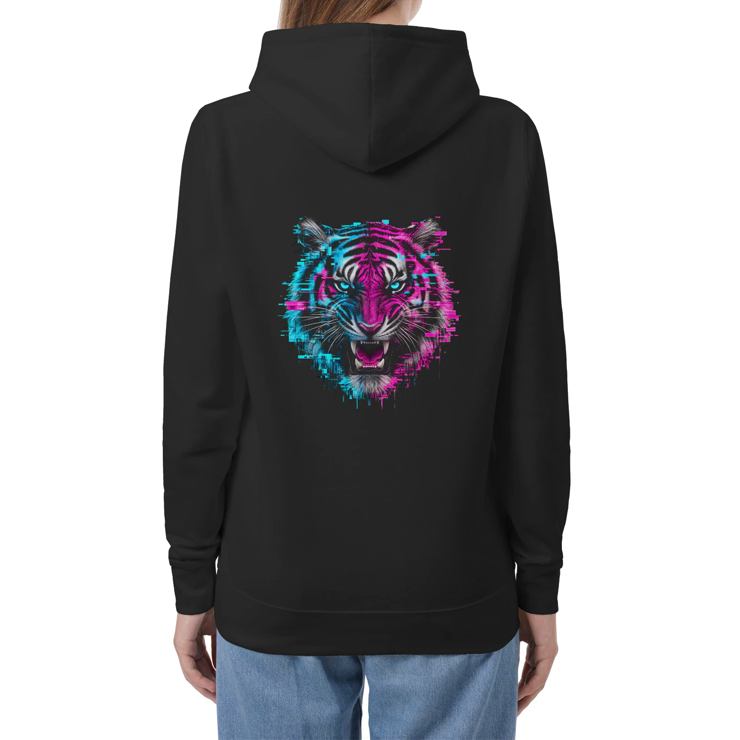 Glitch Tiger Hoodie – Cyberpunk Streetwear