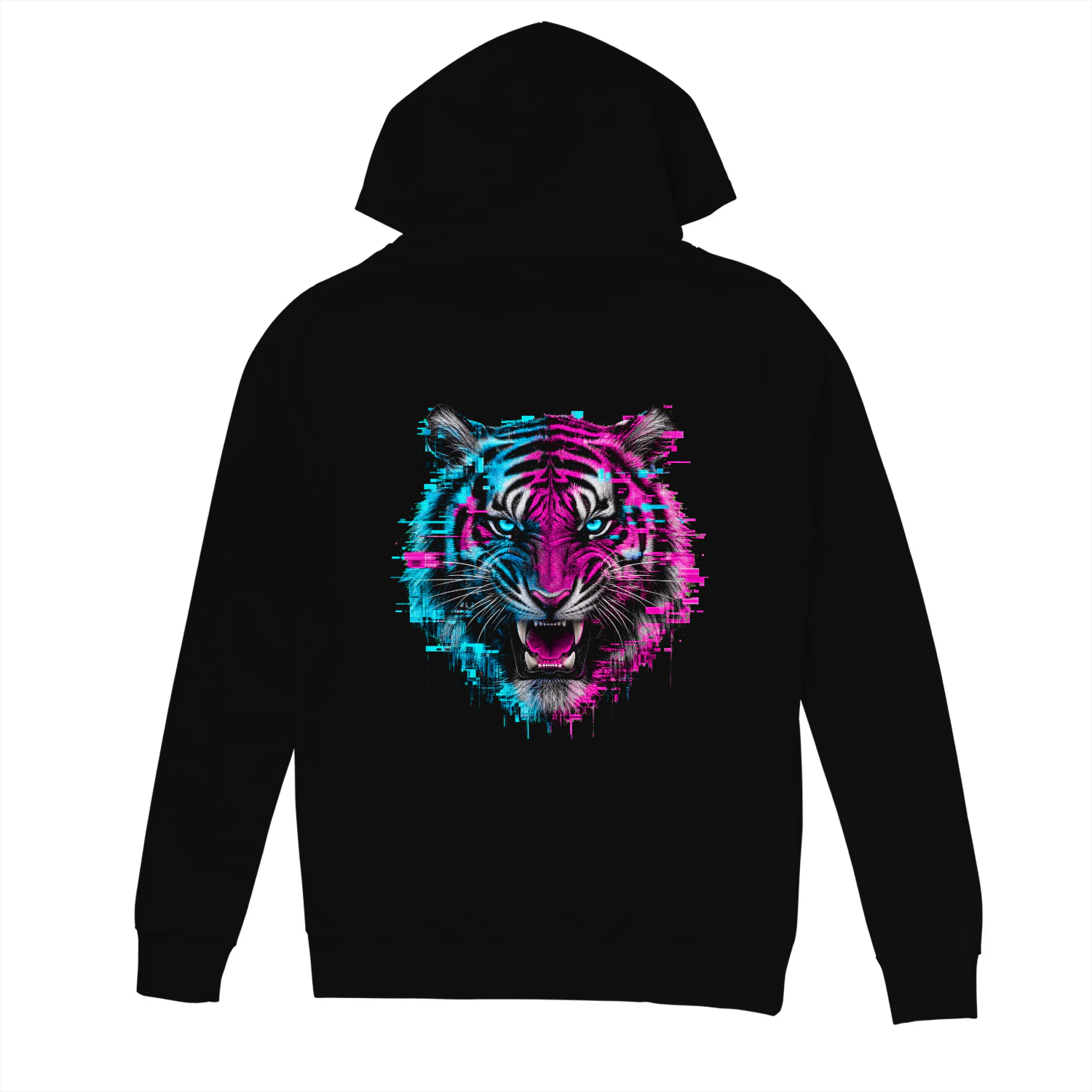 Glitch Tiger Hoodie – Cyberpunk Streetwear