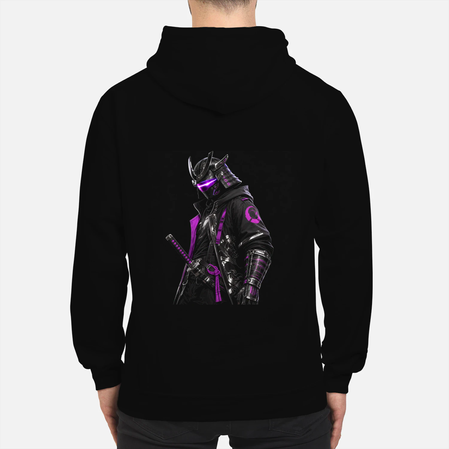 Cyberpunk Samurai Techwear Hoodie - Neon Ronin Urban Streetwear