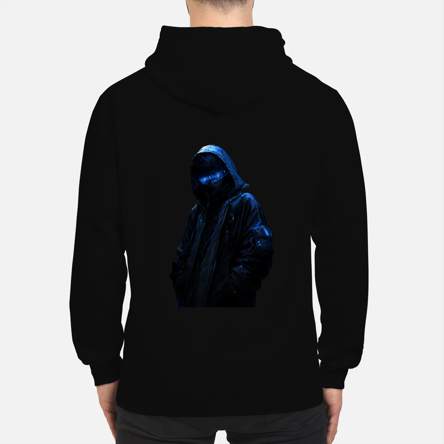Blue Hacker Hoodie – Cyberpunk Streetwear