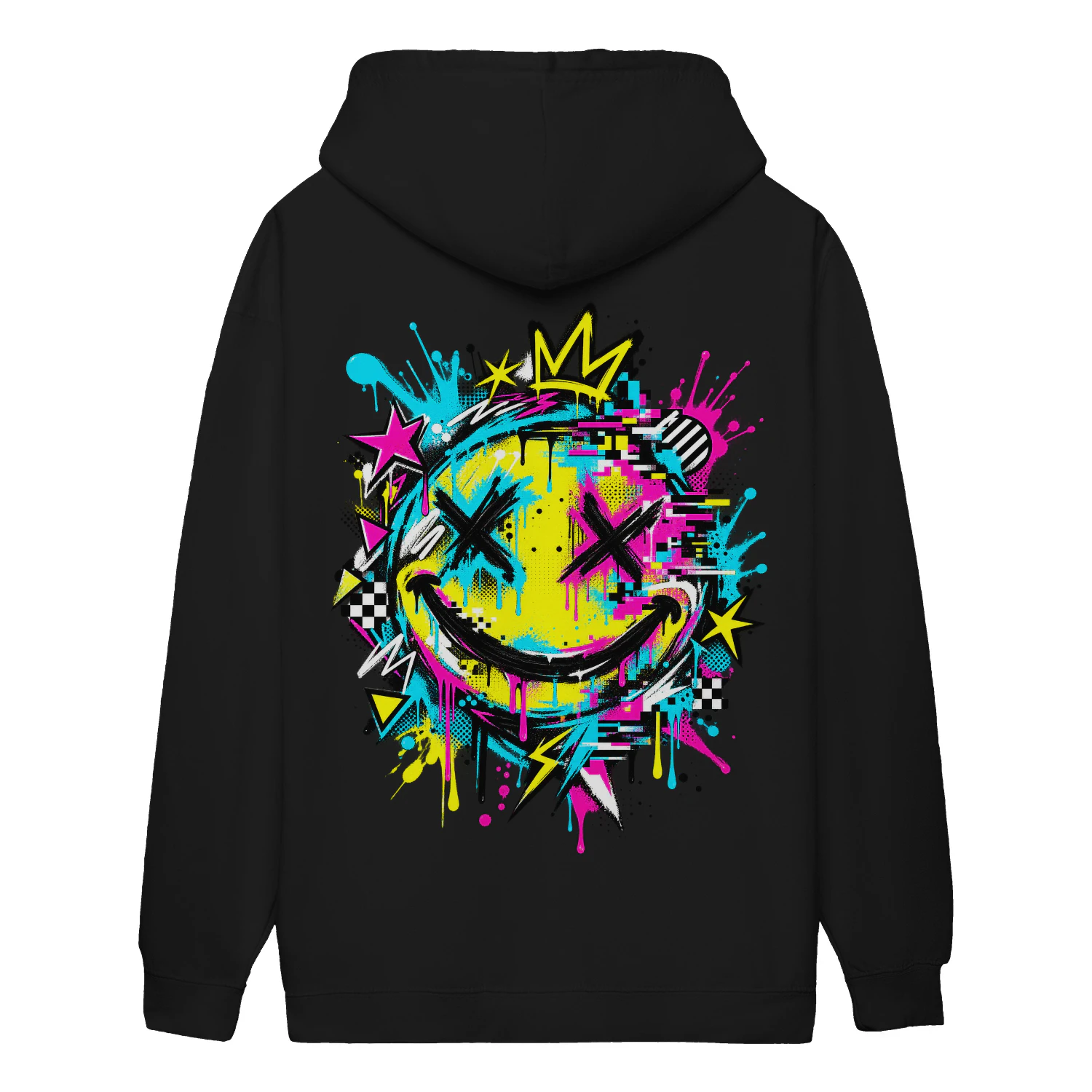 NEON REBEL SMILE – Glitch Hoodie