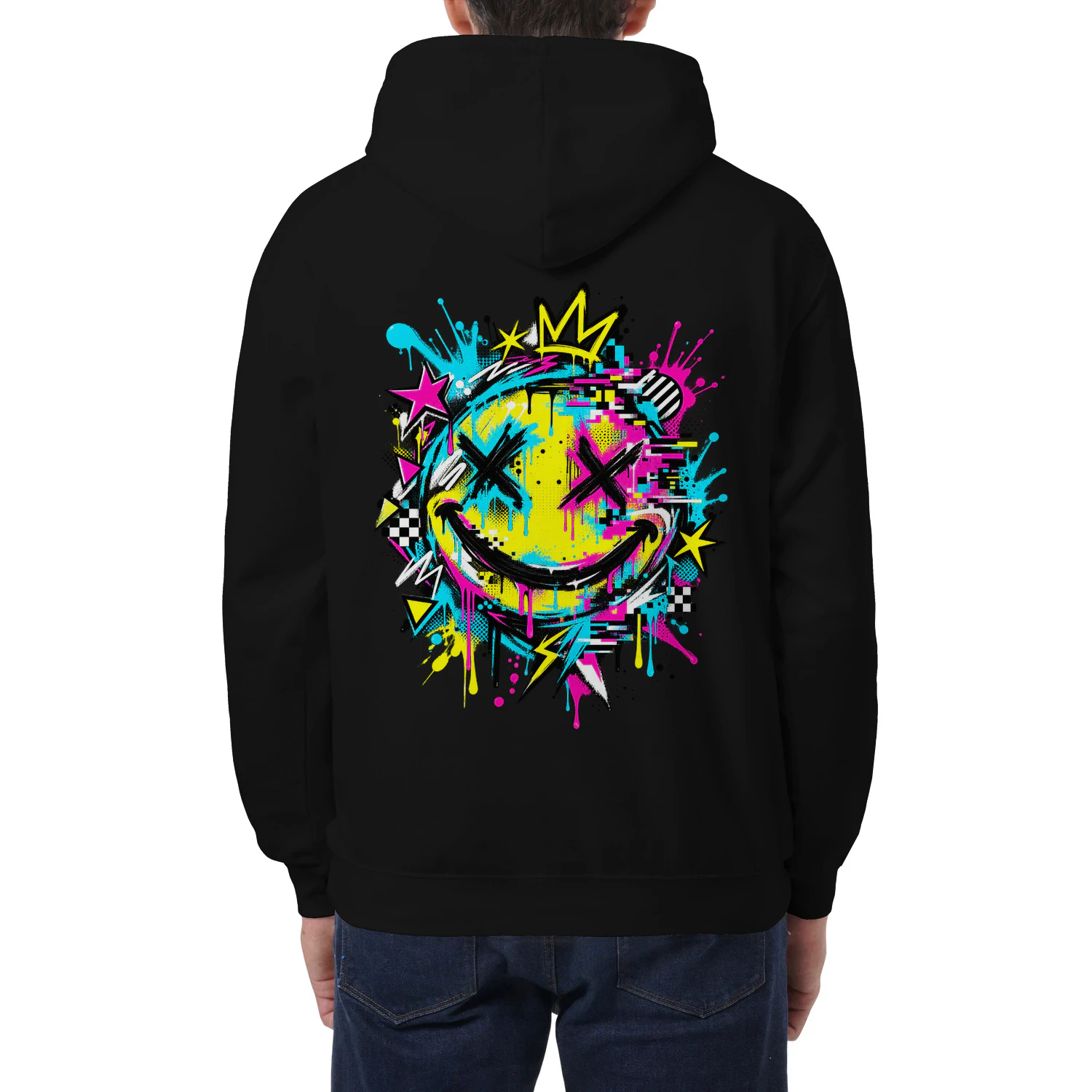 NEON REBEL SMILE – Glitch Hoodie