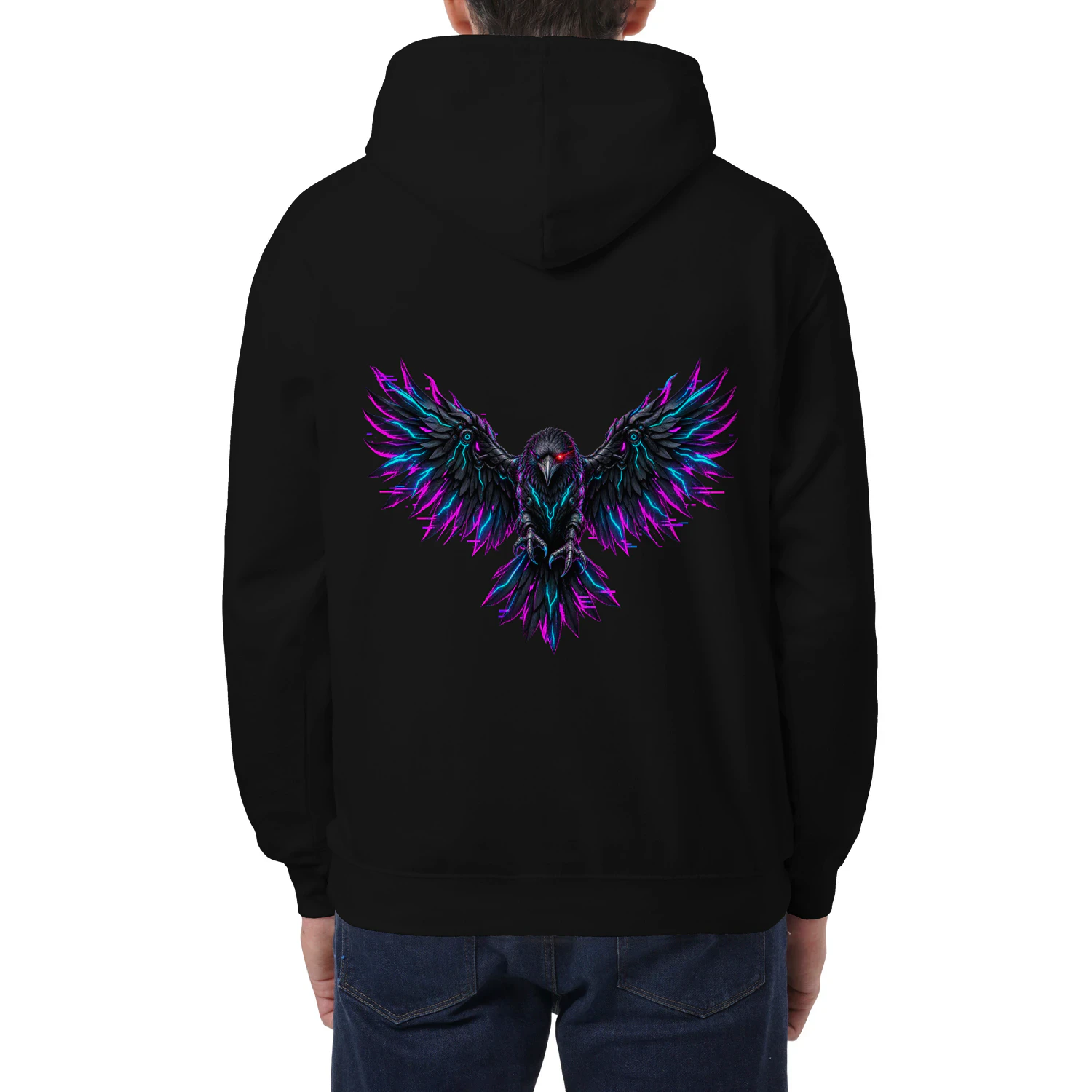 VOIDWING RAVEN – Cyberpunk Graphic Hoodie