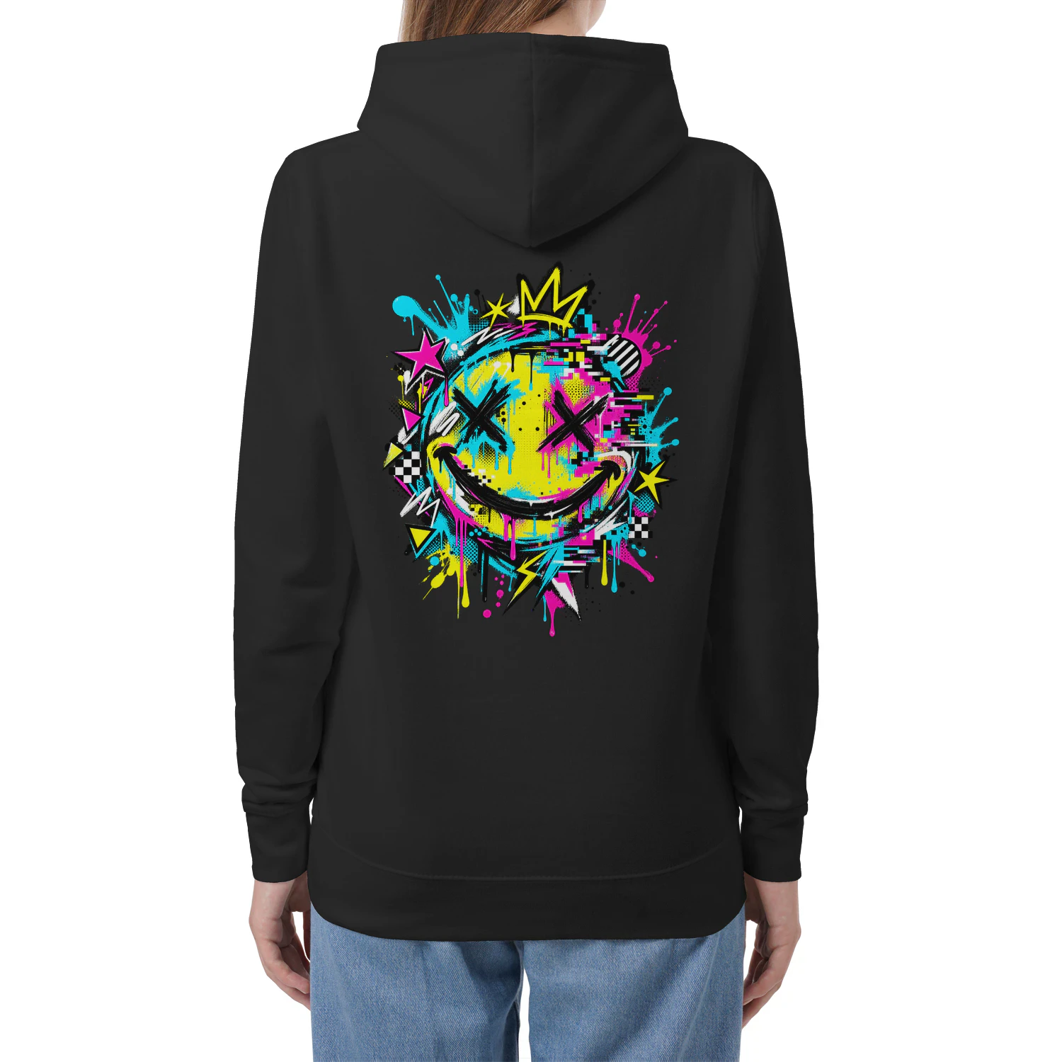 NEON REBEL SMILE – Glitch Hoodie