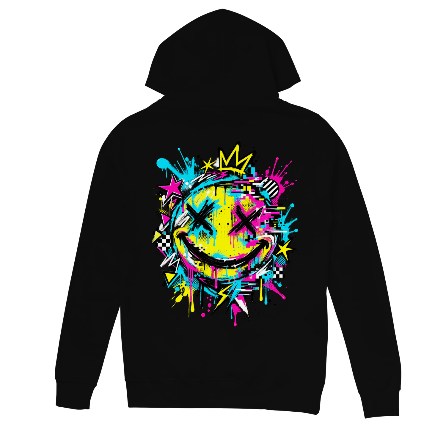 NEON REBEL SMILE – Glitch Hoodie