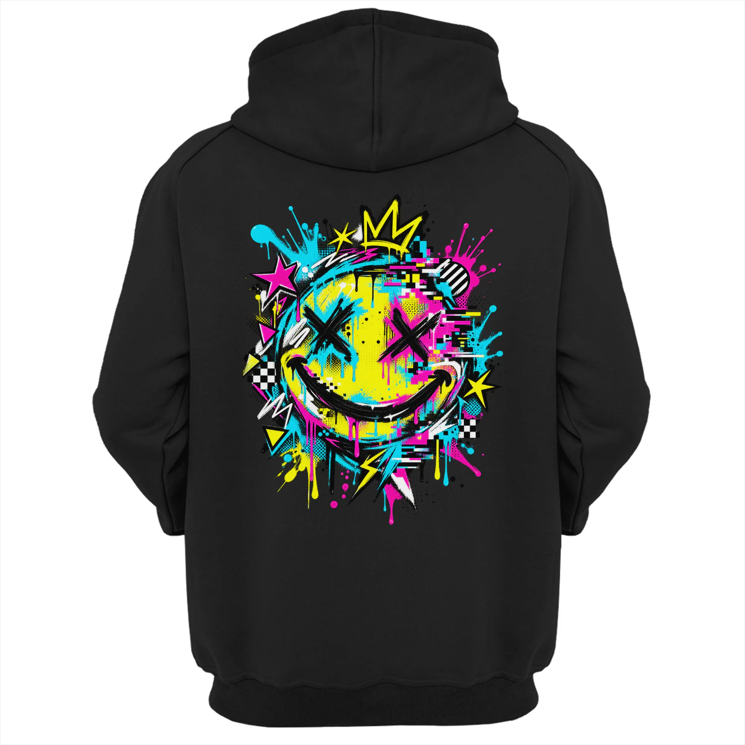 NEON REBEL SMILE – Glitch Hoodie