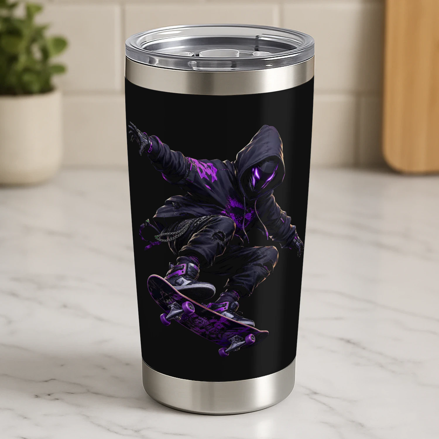 Cyberpunk Neon Skater Techwear 20oz Tumbler - Travel Mug