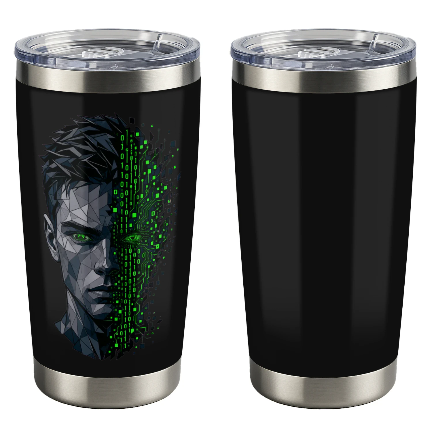 Matrix Hacker Tumbler - 20oz Cyberpunk Travel Mug