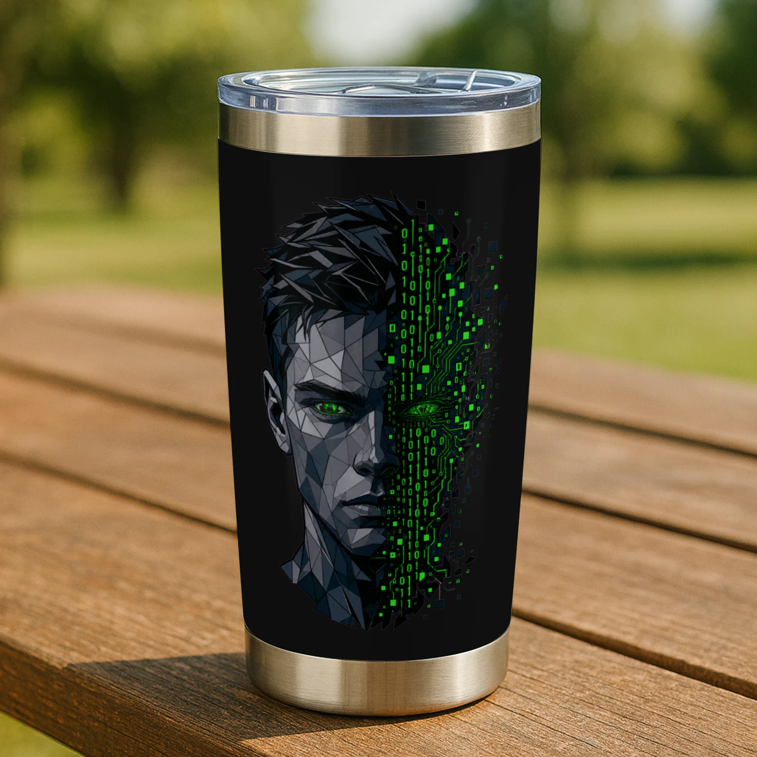 Matrix Hacker Tumbler - 20oz Cyberpunk Travel Mug